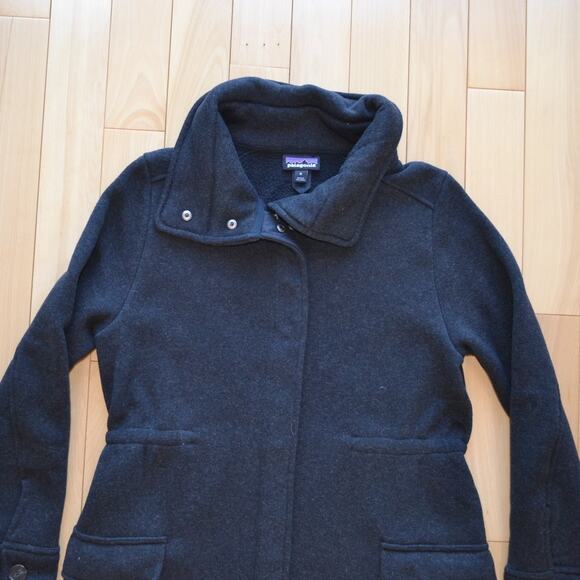 Patagonia Fleece Coat Jacket Size Medium Dark Gray - Picture 2 of 6